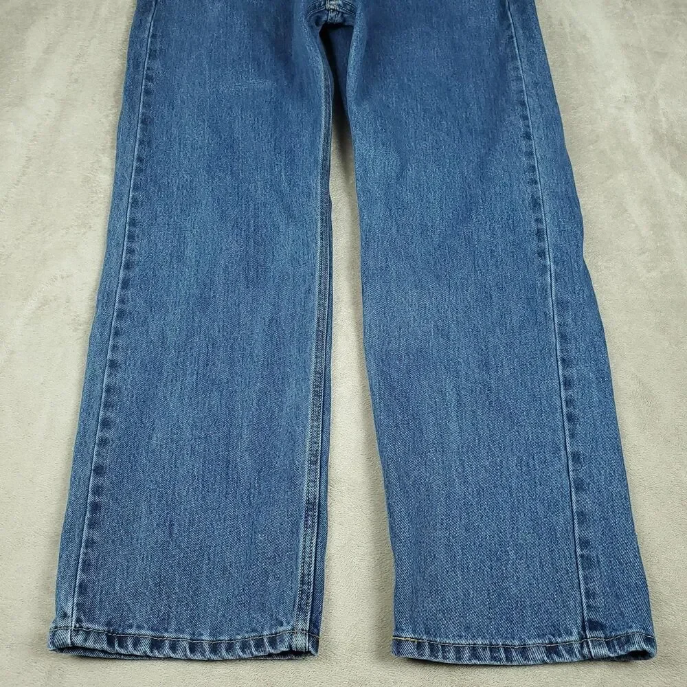 Levis 505 Jeans Mens 36x30 Blue Medium Wash Regular Straight Denim Pants Casual